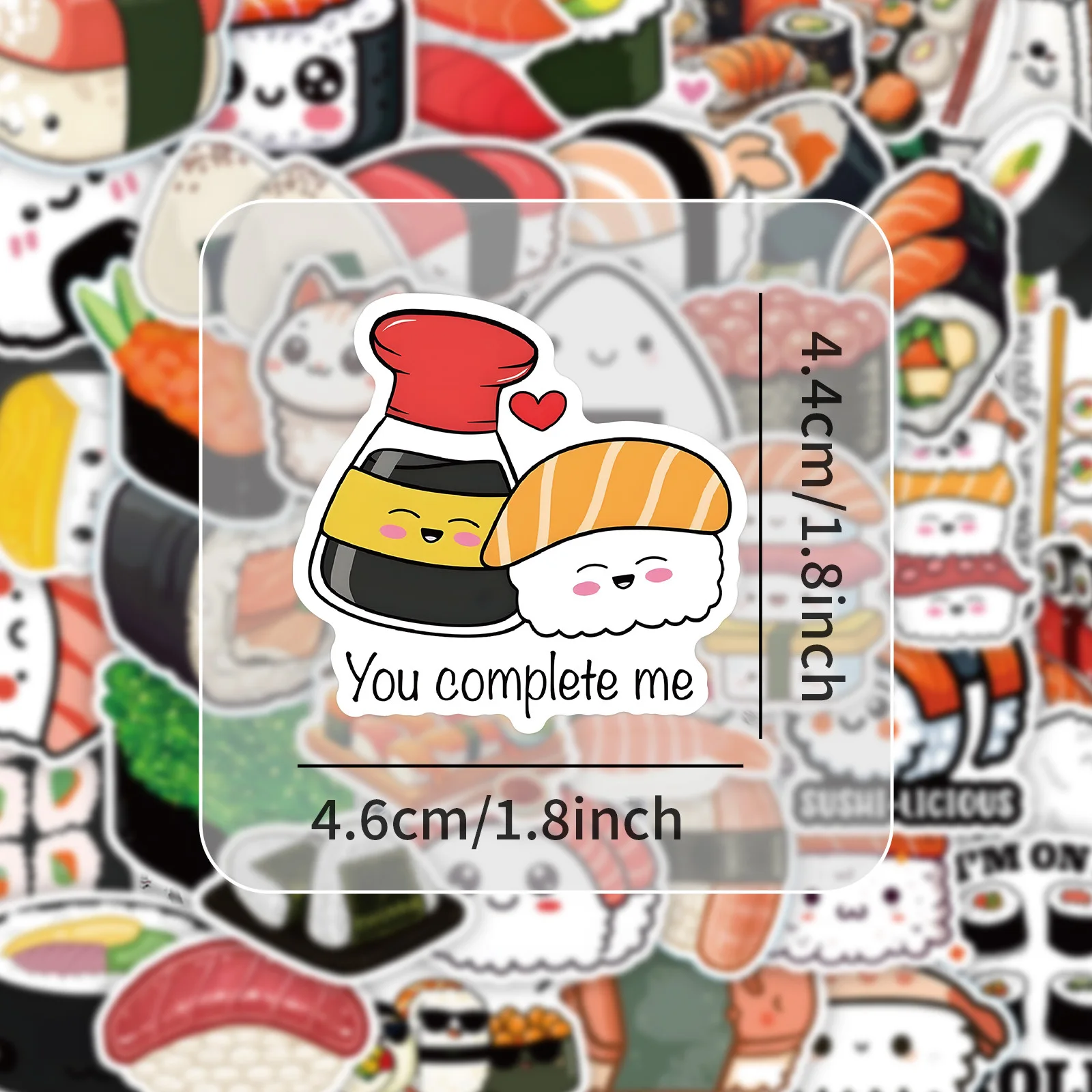 10/30/54PCS Cartoon Voedsel Sushi Gepersonaliseerde Creatieve Graffiti Stickers DIY Water Cup Computer Koffer Waterdichte sticker Kinderen Speelgoed