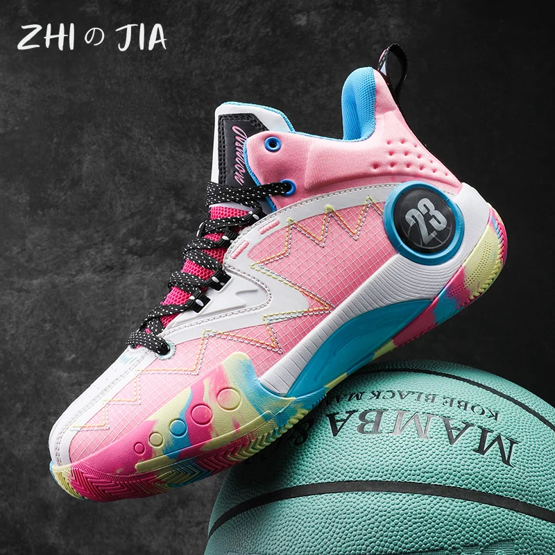 High Quality Durable Basketball Shoes Men's Professional Competition Training Sneaker Fashion Trendy Shoes Couple Large Footwear
