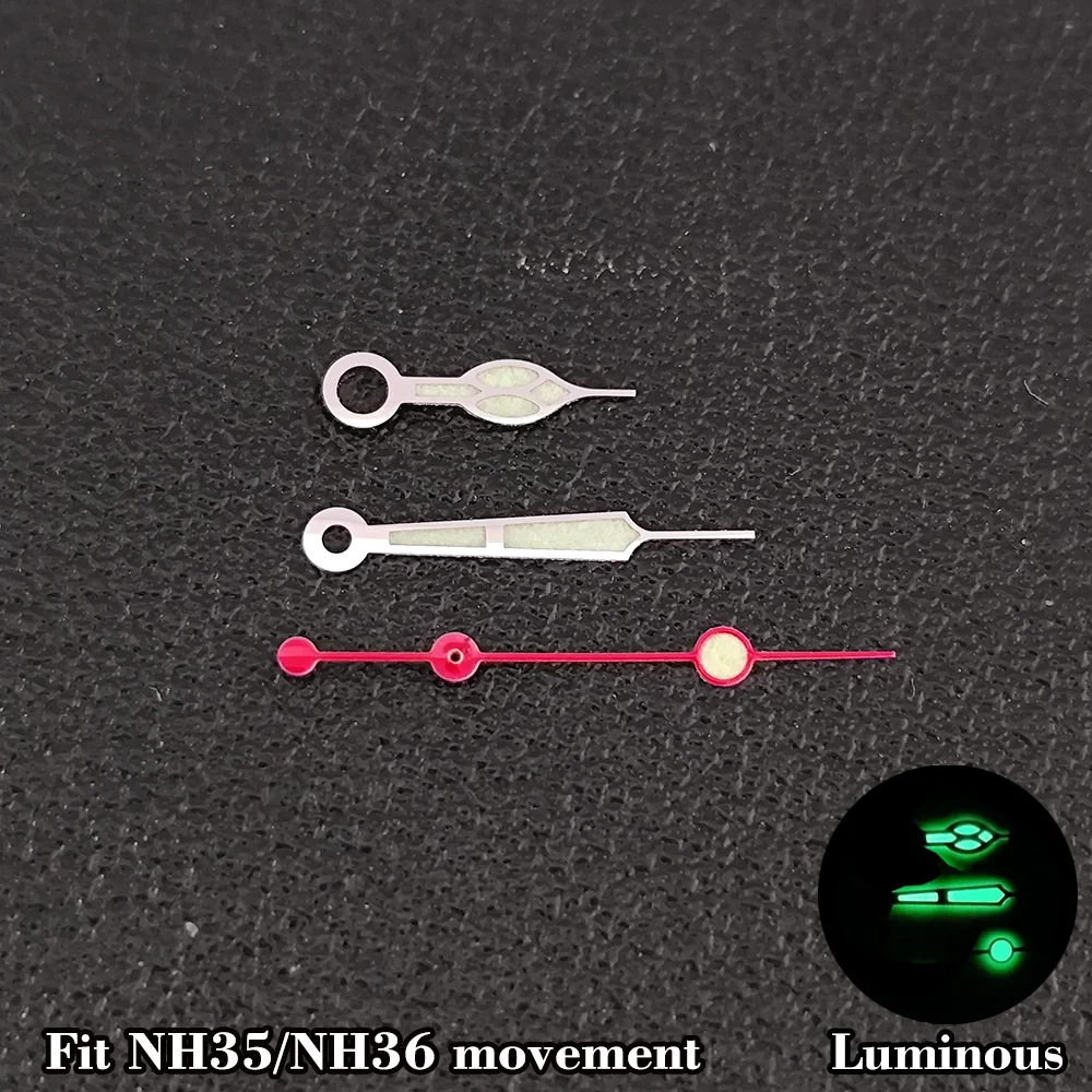 Fit NH32 NH36 ETA 2836 2824 Miyota 8205 8215 movement Watch Hands Green Luminous Watch Hands hollow out Watch Hands