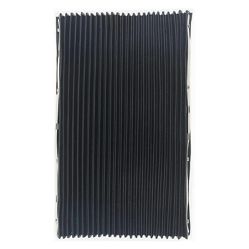 Durable Accordion Way Cover Dust Protective Rubber Cover Milling Machine Part 400x600mm/15.75x23.62'' Black for 3# 4#