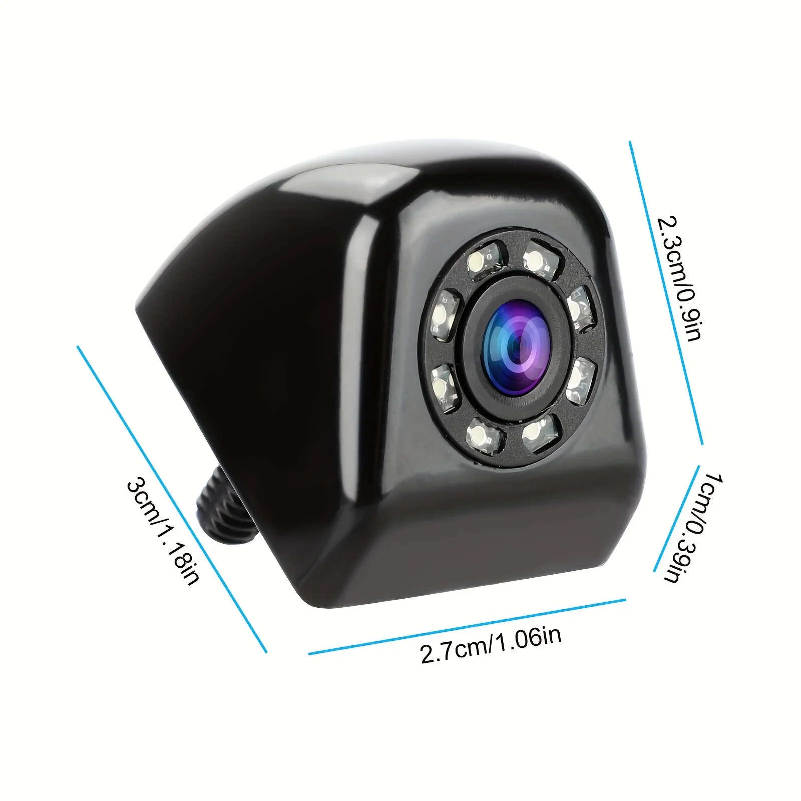 كاميرا رؤية خلفية عالمية عالية الدقة مجهزة بـ 8 مصابيح LED، كاميرا احتياطية للرؤية الأمامية/الخلفية/اليسار/اليمين للمركبات، رؤية ليلية #3