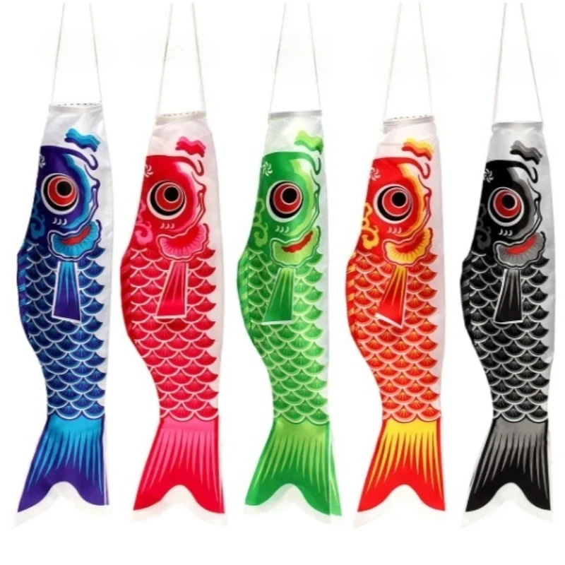 20/40/60cm carpa japonesa Spray Windsock Streamer bandera de pescado campanas de viento decoraciones colgantes patio colorido Koinobori cometa