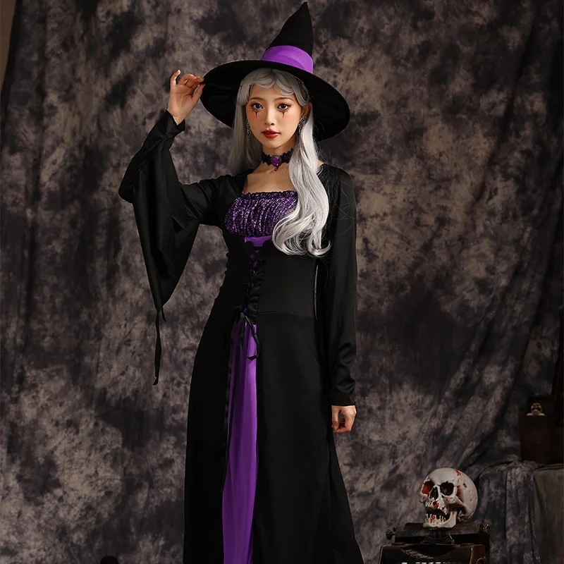 ชุดแม่มดเวทมนตร์สำหรับการแสดงในเทศกาล งานเฉลิมฉลอง ชุดนักเวทแบบดั้งเดิมของจีนสำหรับการแสดงบนเวที