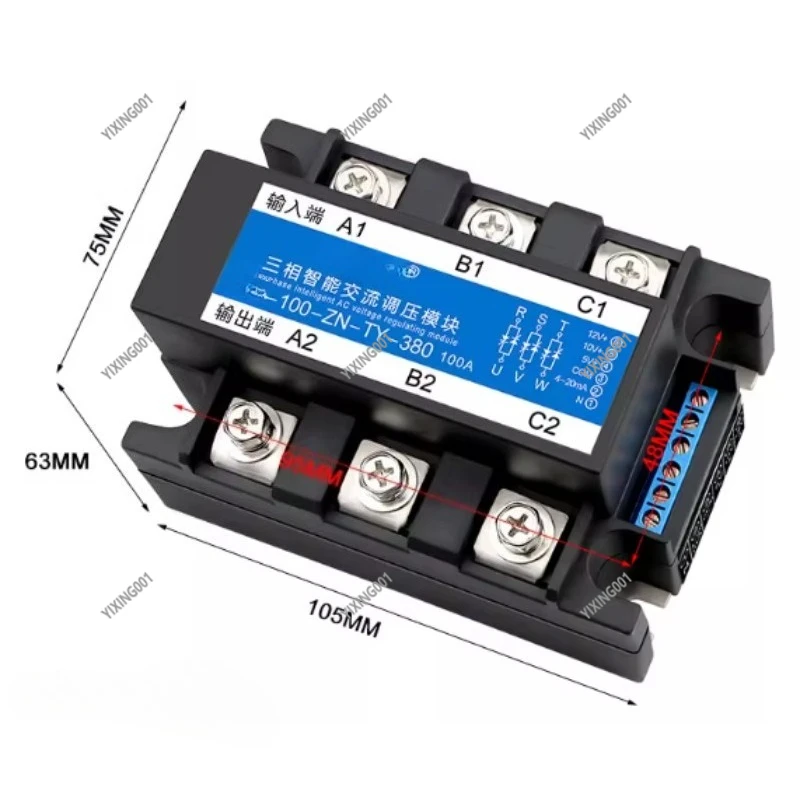 منظم جهد التيار المتردد، مرحل الحالة الصلبة، SSR-200DV، 380VAC، 200A، 5V، 10V، 12V، 200 أمبير