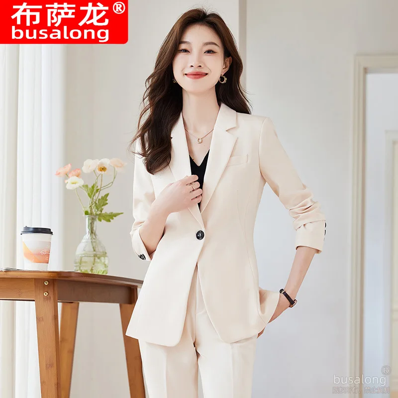 

New Spring and Autumn Women's Blazer Casual Korean Style High-end Commuting Business Suit Two-piece Set