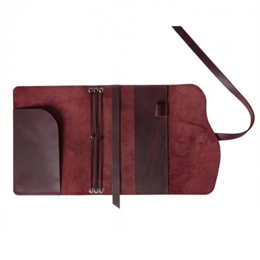 

TORAKIP Full-Grain Leather A5 Notebook Cover Refillable Journal Cover with 3 Elastic Bands and Pen Holder Leather Traveler Note