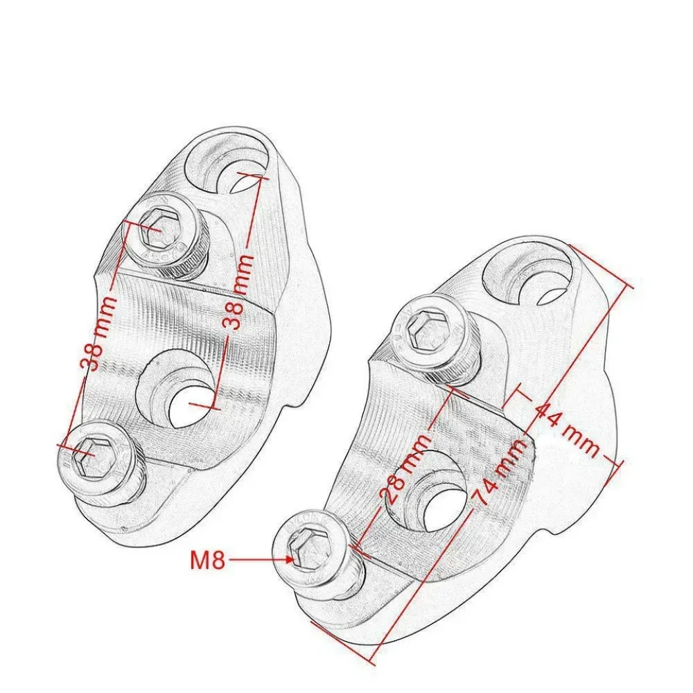 Motorcycle Riser Clamps for KTM 1190 1050 1290 ADV 1 1/8" 28mm HandleBar Accessories Move 30mm Up 25mm Backward