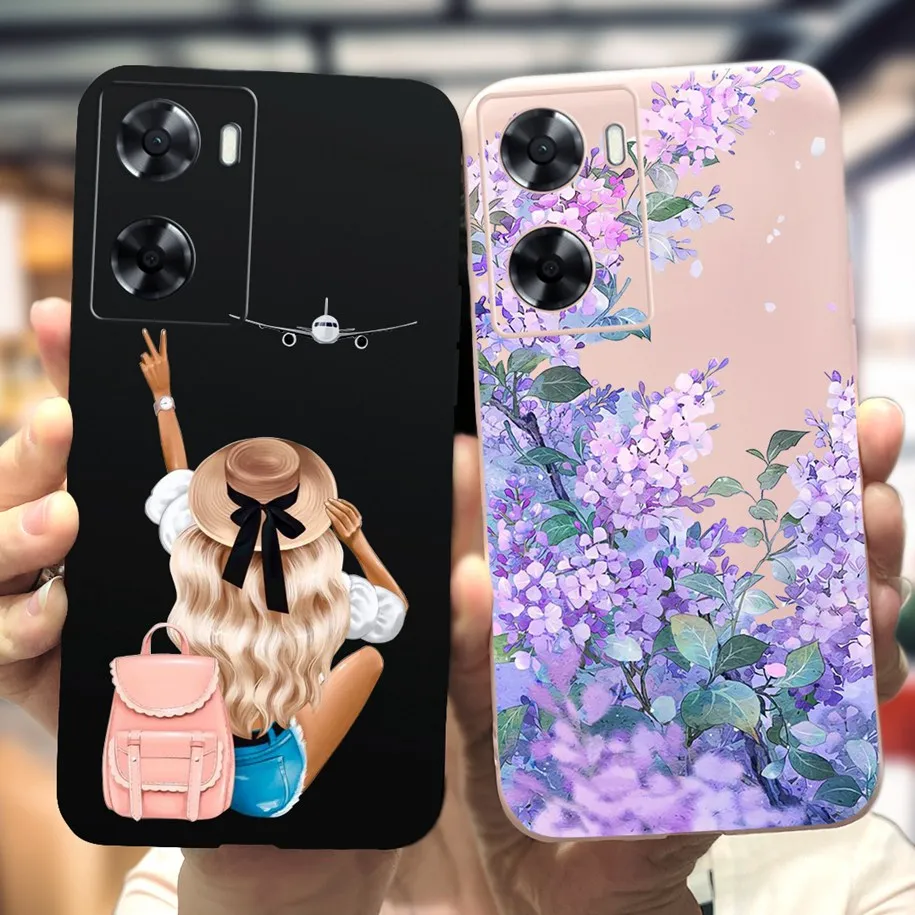 For OPPO A77S A77 4G Case CPH2473 CPH2385 Shockproof Cover Luxury Pattern Soft Silicone Funda on OPPO A57 4G 2022 A57e A57s Capa