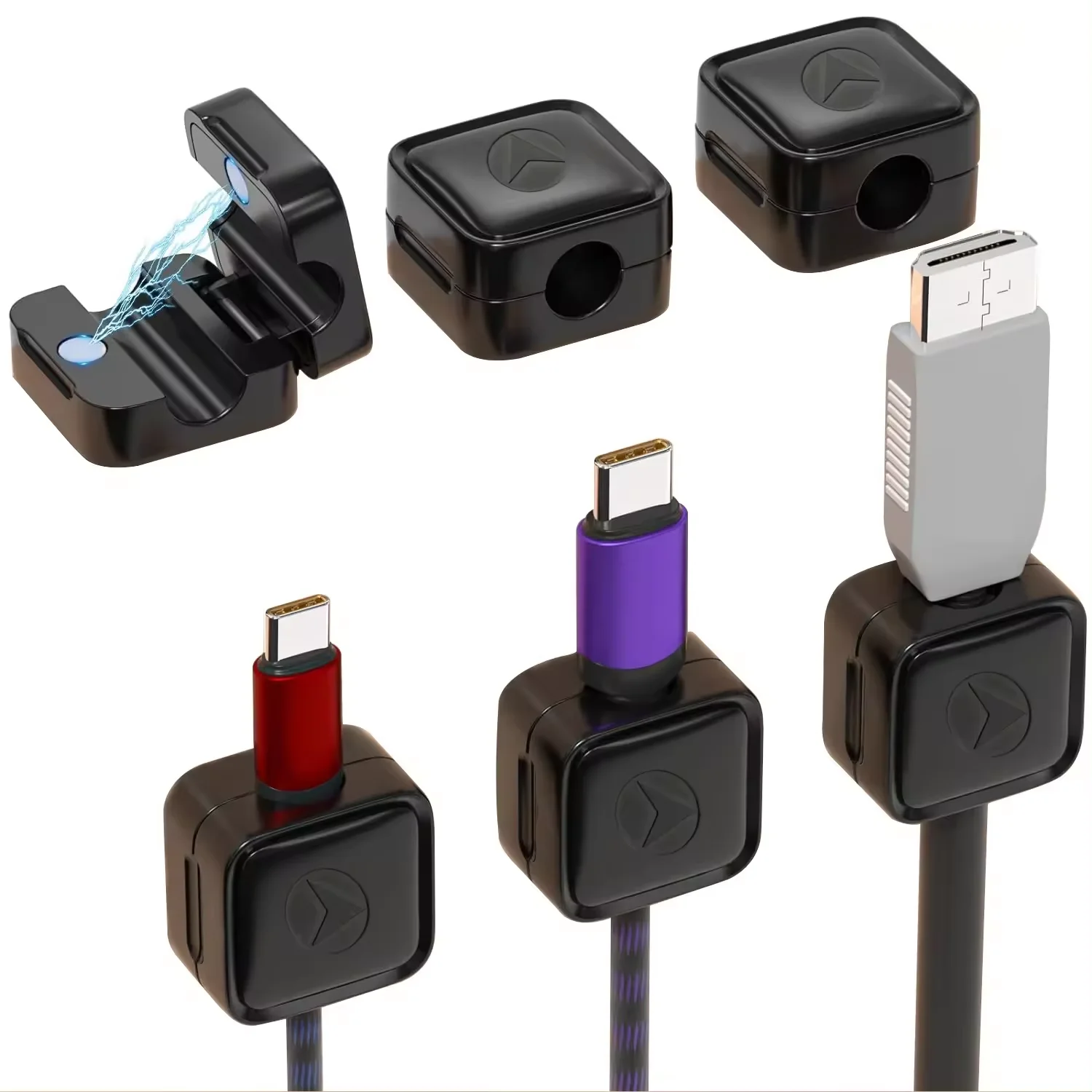 6 Stuks Magnetische Kabel Clips Kabel Glad Verstelbare Snoer Houder Onder Bureau Kabel Management Draad Keeper Kabel Organizer Houder