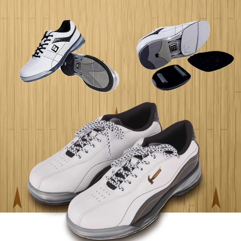 2025 New Men Bowling Shoes Changeable Skidproof Sole Professional Bowling Shoes Breathable Training Sports Sneakers Big Size