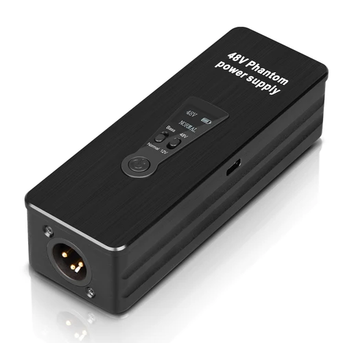 Fuente de alimentación Phantom, interruptor de 48V/12V, portátil recargable Depusheng para micrófonos de condensador/escopeta, preamplificador de micrófono, estudio de grabación