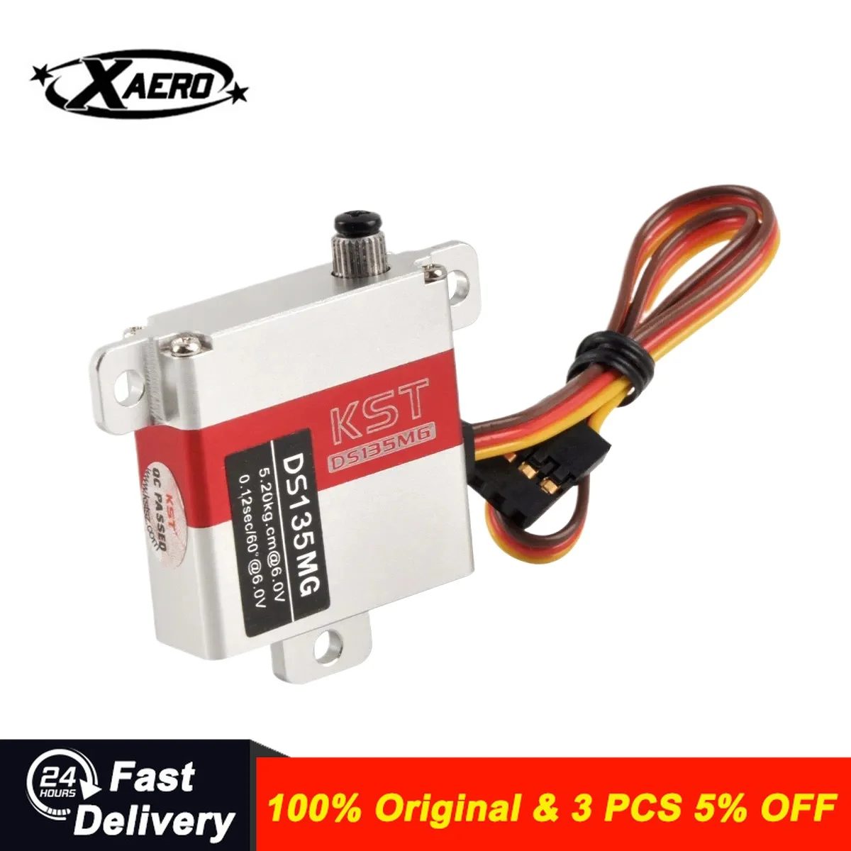 

KST DS135MG 5.2KG Mini Digital Servo - Full Metal Ultra-Thin for Wing Gliders - High Speed & Coreless Motor