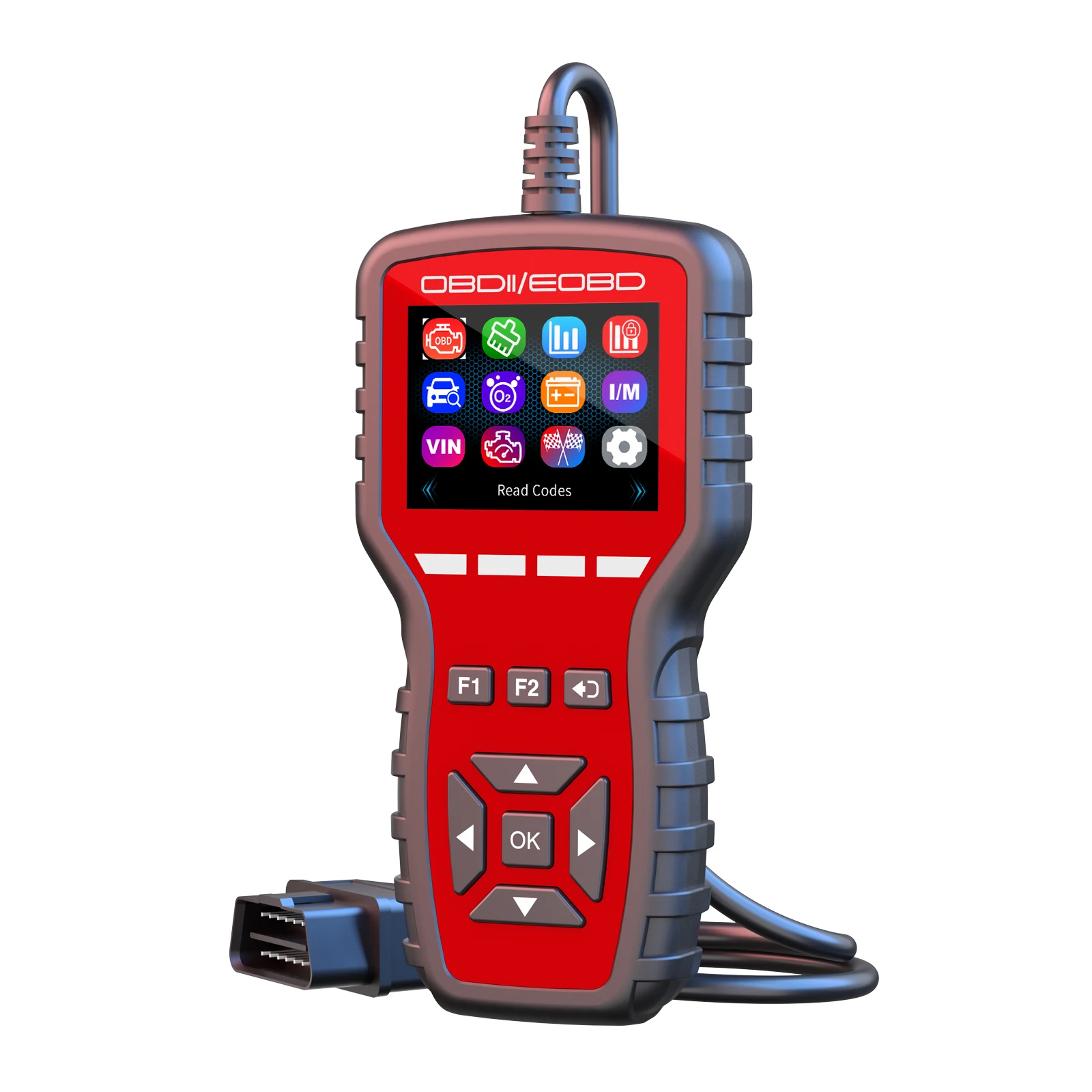 

OBD2 Scanner Diagnostic Tool Read/Reset Fault Code with Freeze Frame Oxygen Sensor Test Live Data Multilingual System & HD Color