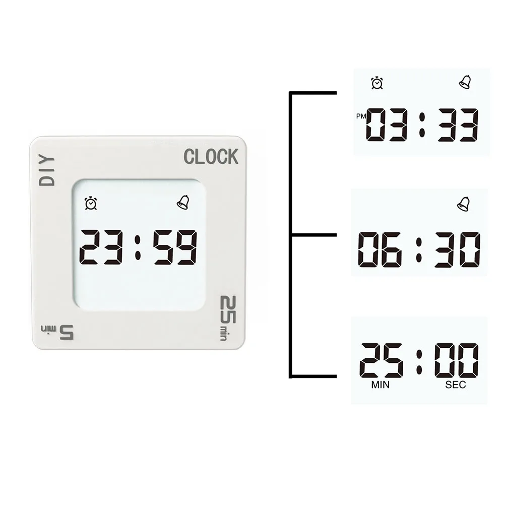 

Digital Alarm Clock Timer Reminder Countdown Mini Electronic Portable Vibration Backlight Office Home Kitchen Use