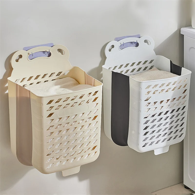 

Folding Bathroom Laundry Basket Wall-Mounted Dirty Clothes Storage Baskets Household Laundry Hamper Toy Organizer Dropshipping