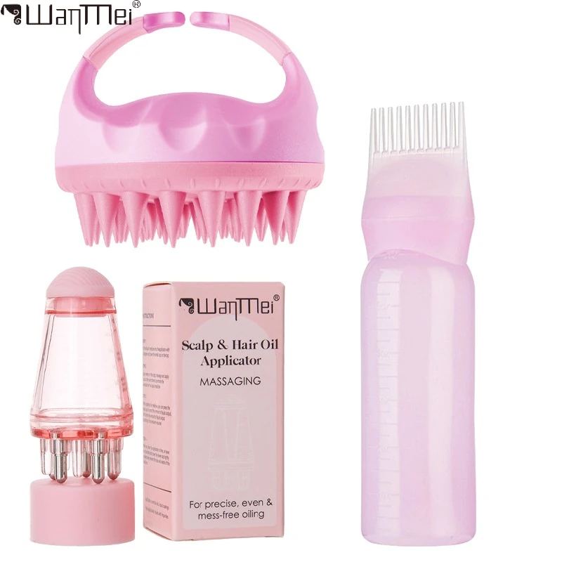 2/3Pcs Professional Scalp Care Set Massaging Brush Oil Applicator - For Hair Growth Scalp Treatment Deep Nourishment Waterproof