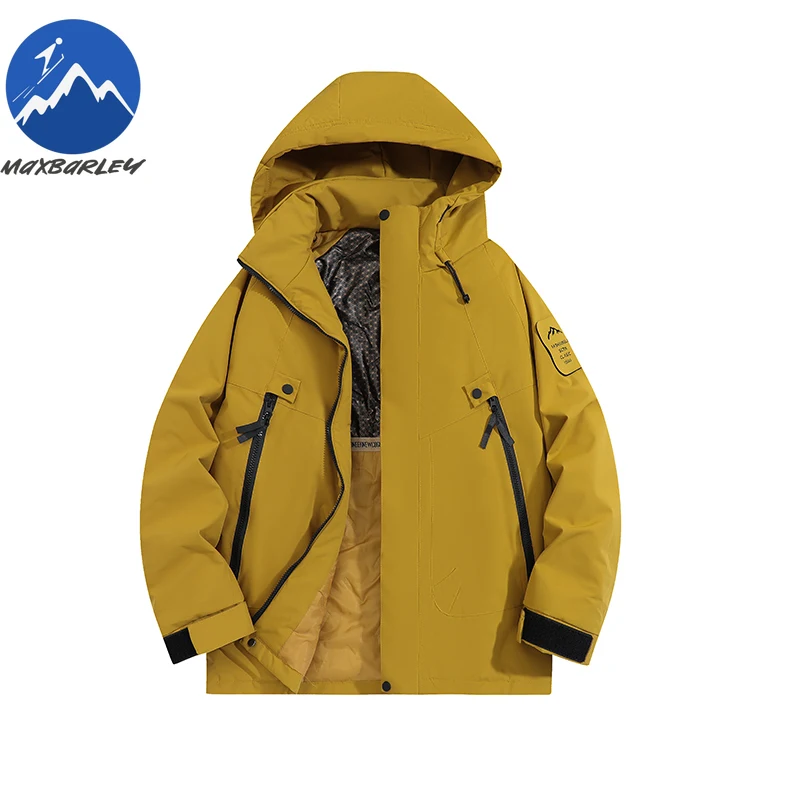 

Мужская стеганая куртка Maxbarley премиум-класса с капюшоном, ветрозащитная теплая парка для кемпинга, повседневная однотонная дорожная легкая зимняя куртка