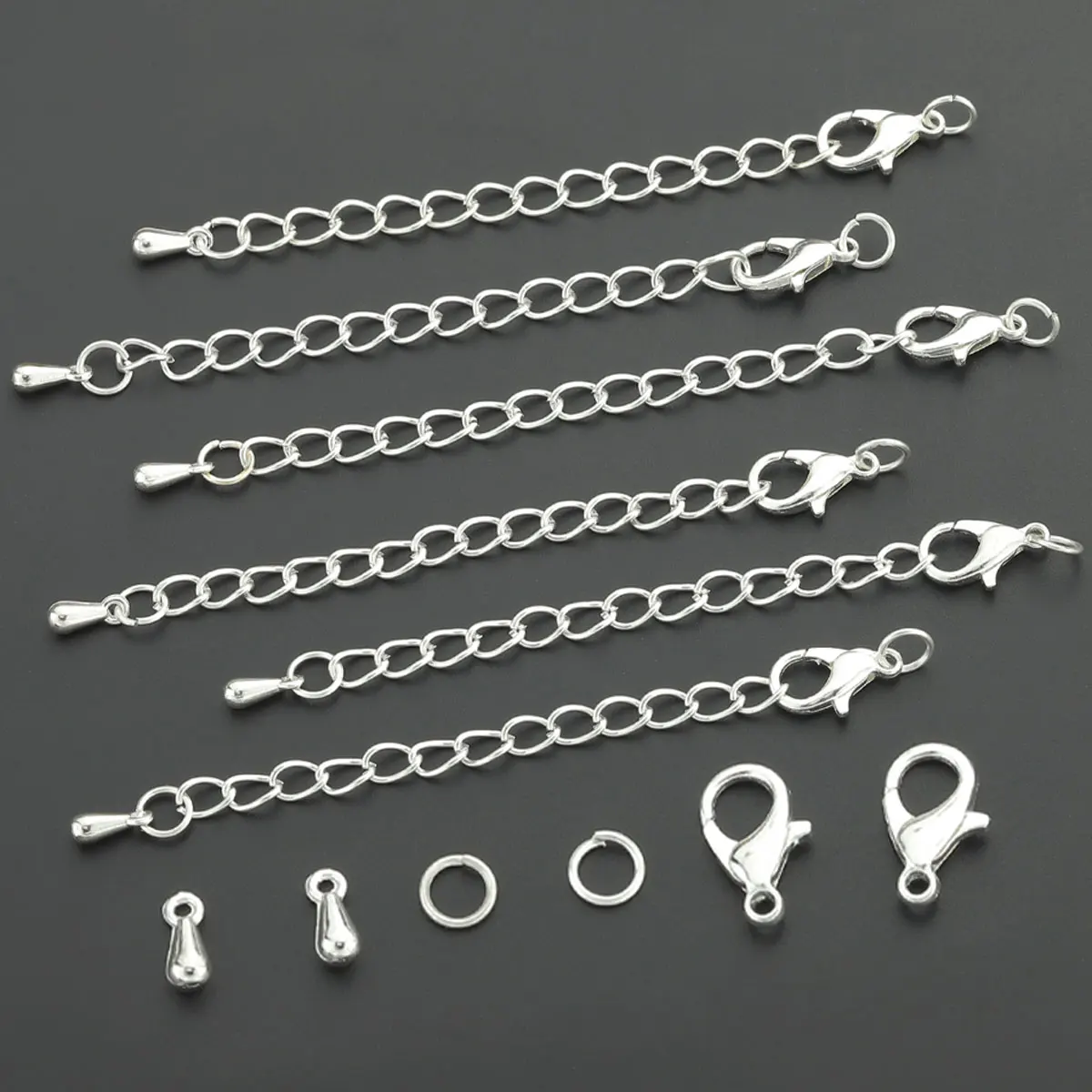 50 PCS Necklace Extension Chain Accessories Set - Suitable for DIY bracelet, necklace, pendant and beaded jewelry making