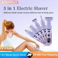5 In 1 Painless Women Shaver For Private Areas Bikini Body Hair Removal Shaving Machine Waterproof Electric Razor Lady Epilator
