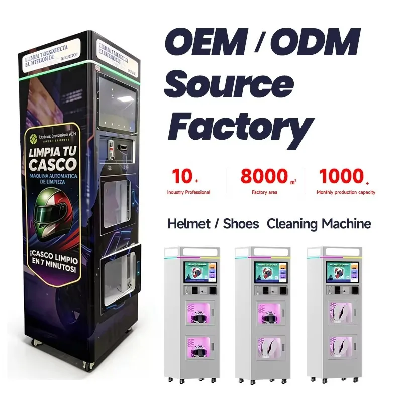 Motorcycle Helmet Care Machine Custom Touch Screen Cleaning Drying Device with Coin/Token Payment and SDK Network Function