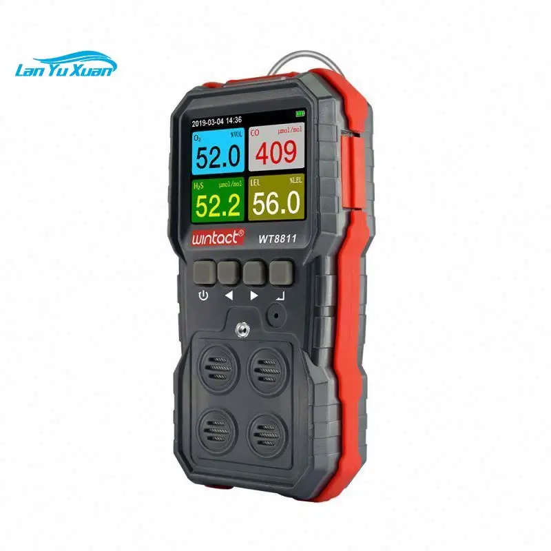 Gaslekdetector 4 Gasanalysator Handheld Luchtkwaliteit 4 Gastester