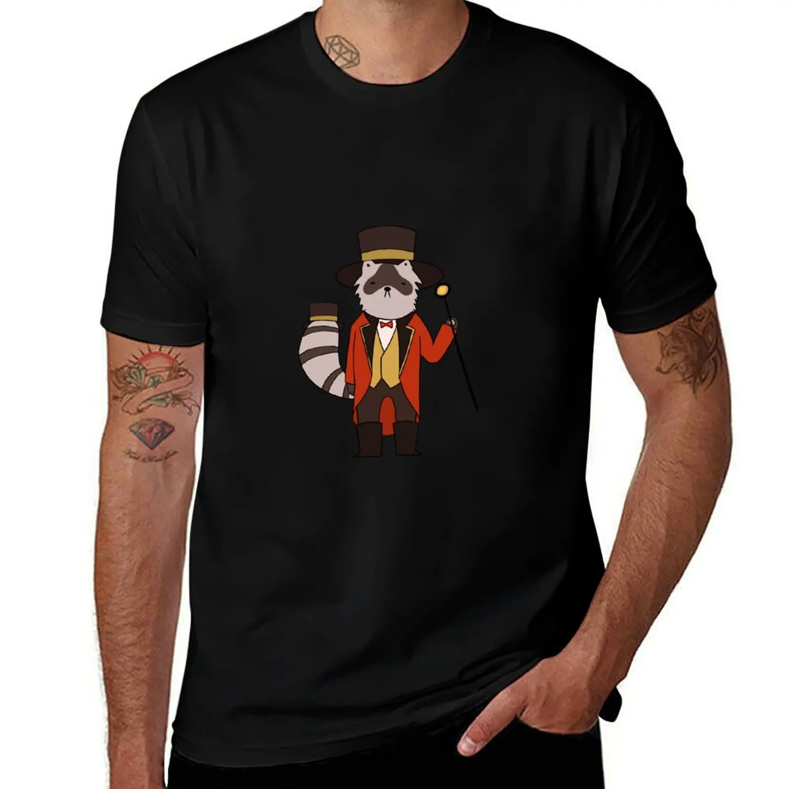 Ringmaster Raccoon (circus) T-Shirt graphic t shirts customs cotton graphic tees oversized t shirts for men