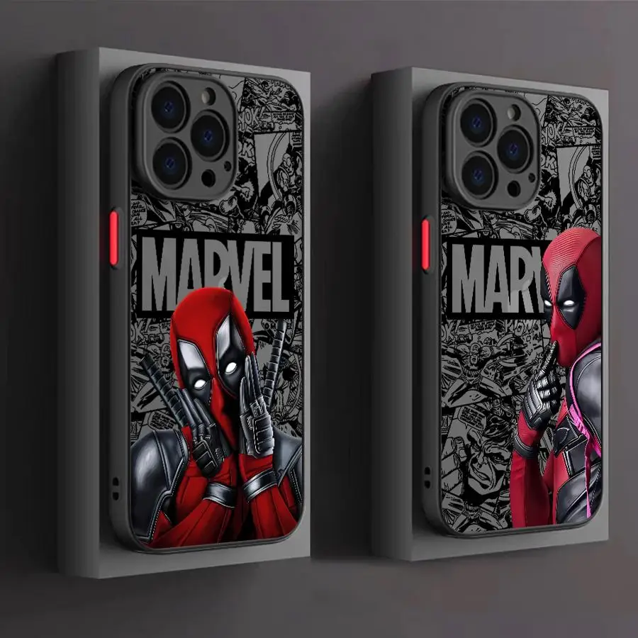 phone case for Apple iPhone 15 16 14 pro max 8 11 12pro xs x 13 mini Los casos matte frosted fundas M-marvel Super Hero Deadpool