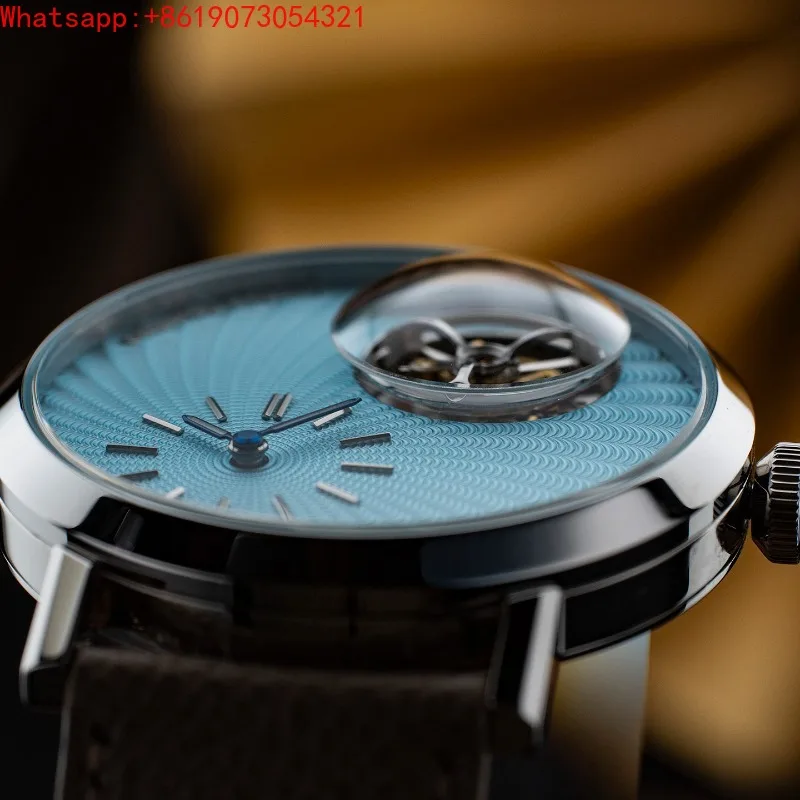 The Great Qin Empire convex crystal MC-05 tourbillon mechanical men's watch blue sandstone lapis lazuli custom suspension