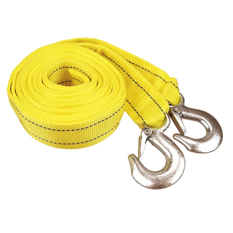 3M/4M/5M heavy duty vehicle traction rope emergency rescue strong belt high strength nylon belt strong metal hook trailer cable