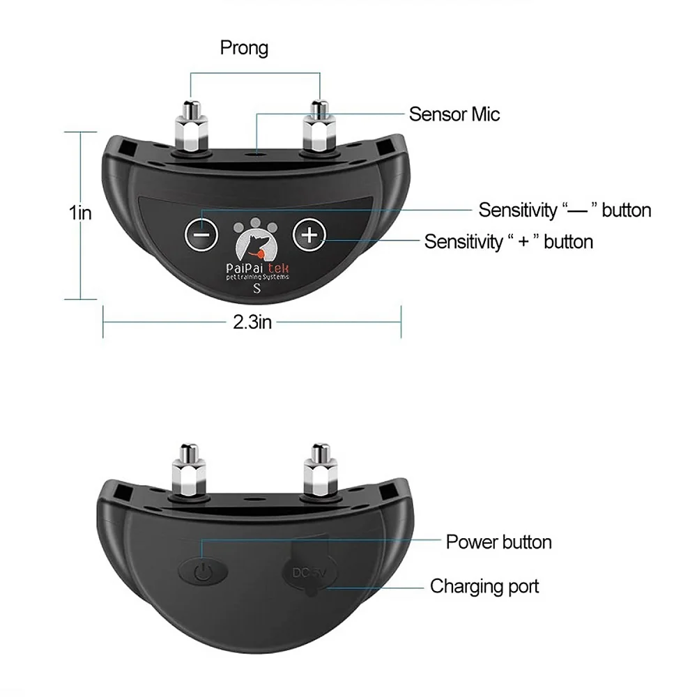 2Pcs Dog Auto Anti-Barking Collar,Dog Stop Bark Collar for Small Medium Dogs,IP65 Waterproof,Rechargeable,Safe Dog Device,