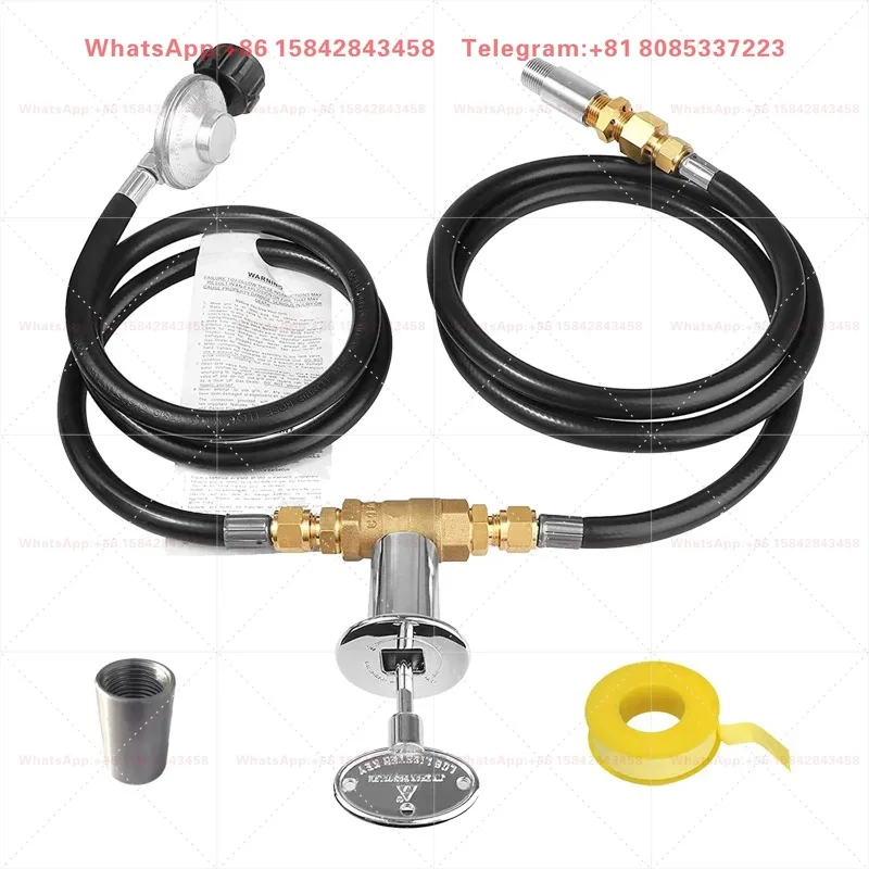 5FT 1/2 Inch Brass Ball Valve Tube Kit With 9-15W Air Mixer Assembly Control Valve Fitting Parts