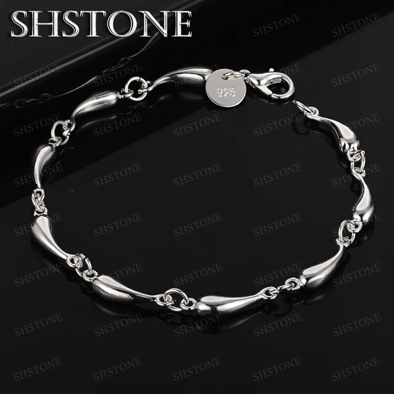 

20cm Bracelet 925 Sterling Silver Water Droplet Bracelet Women Wedding Jewelry Valentine's Day Birthday Party Gifts Accessories