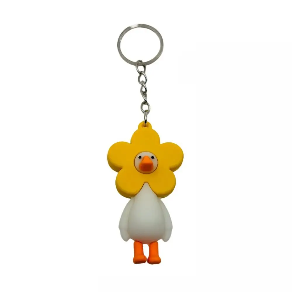 Cute PVC Alloy Animal Keychain Cartoon Personalised Key Ring Goose Car Key Decoration