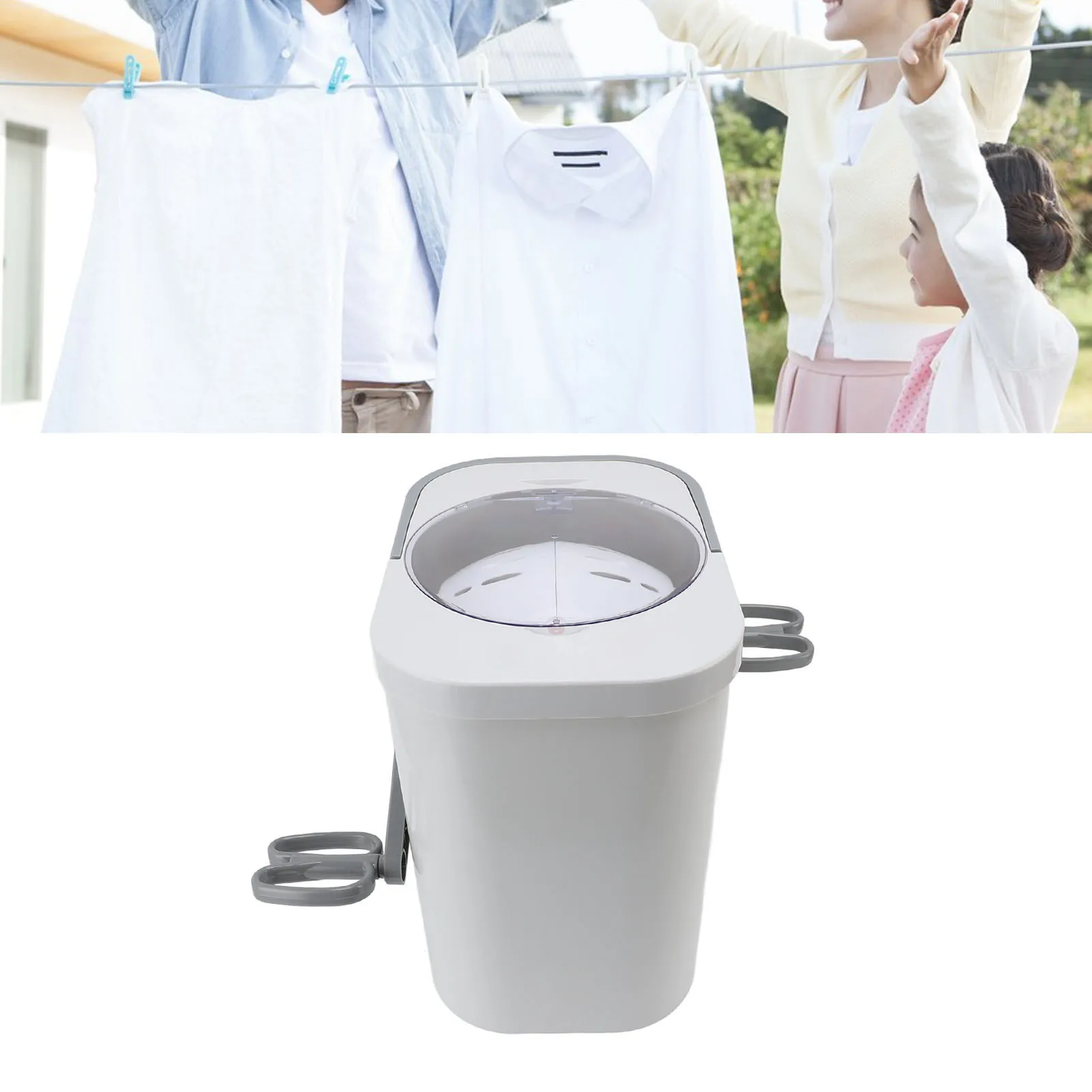 Hand Clothes Washer Manual Clothes Washer Energy Saving Portable Hand Crank Rotary Washing Machine for Dormitory Small Apartment