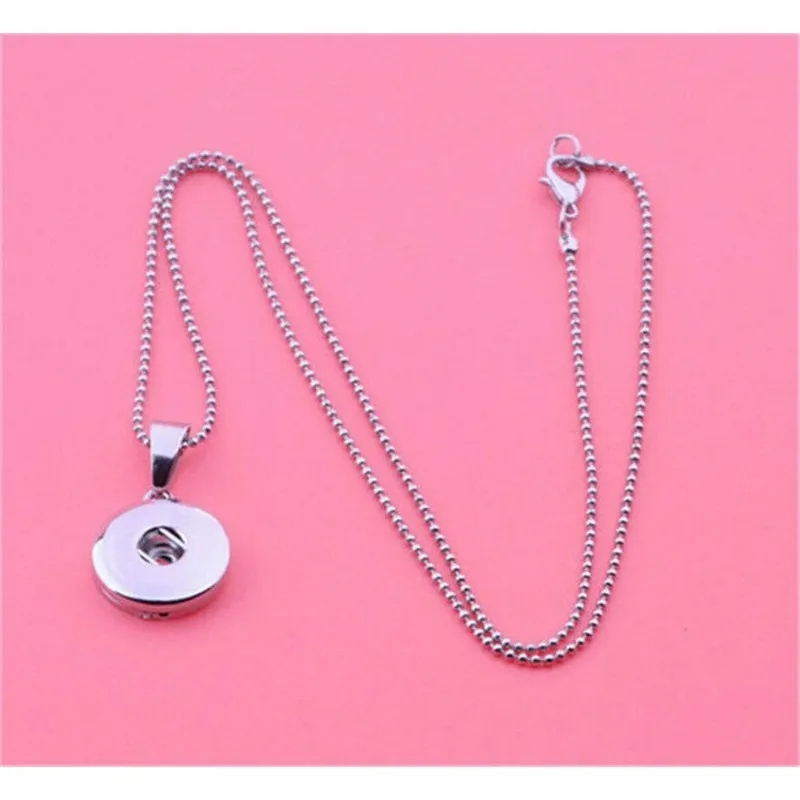 1/5/10Pcs DIY New Fashion  Silver Plated Necklace Chain Fit Noosa Charm 18Mm Chunk Snap Button Pick