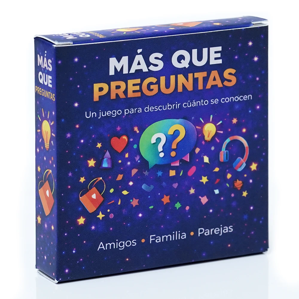 Español Mas Que Preguntas Juego de Cartas de Preguntas para Amigos Familia y Parejas Juego de Mesa Conversacional para Conocerse Mejor Romper el Hielo y Fortalecer Relaciones Ideal para Reuniones y Regalos