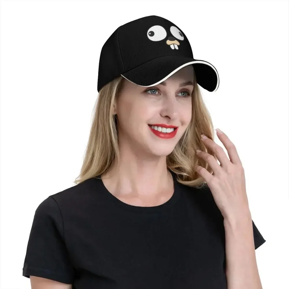 Golang Gopher Go Face Baseball Caps Aktivitäten Snapback Hut Männer Frauen Hüte