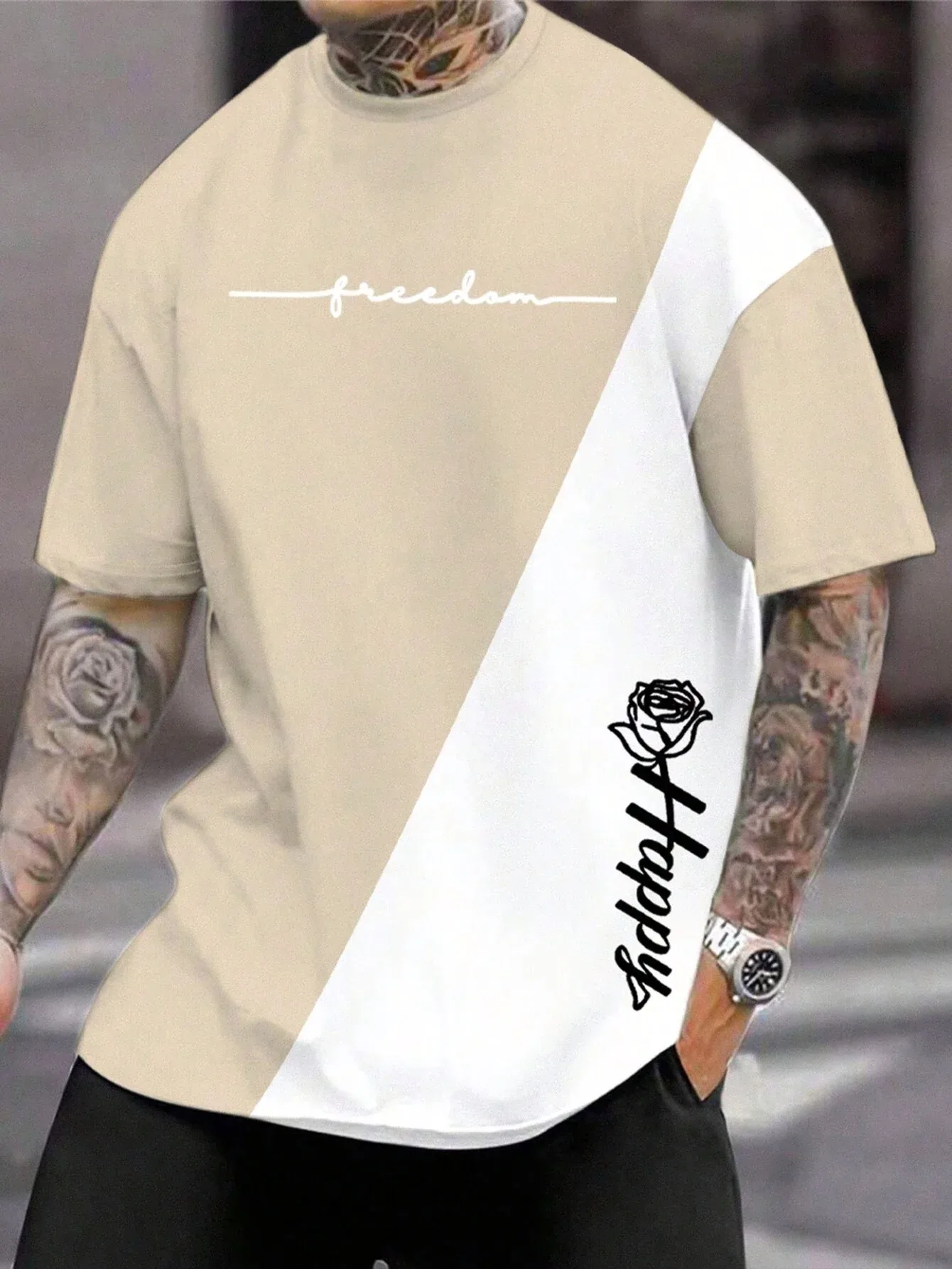 T Shirt For Men Clothing Fashion Letter&Flower 3D Printed T Shirts Harajuku Short Sleeve Tee Casual Oversized Men's Clothing image 6