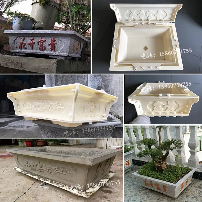 Rectangle cement flower pot mold pot model Roman column abrasive tool homemade plastic steel plastic is now pouring European pot