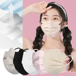 50pcs Breathable Butterfly Shaped Design Disposable Face Mask V-face 3layer Anti Dust Mask Morandi Color Protective Face Cover