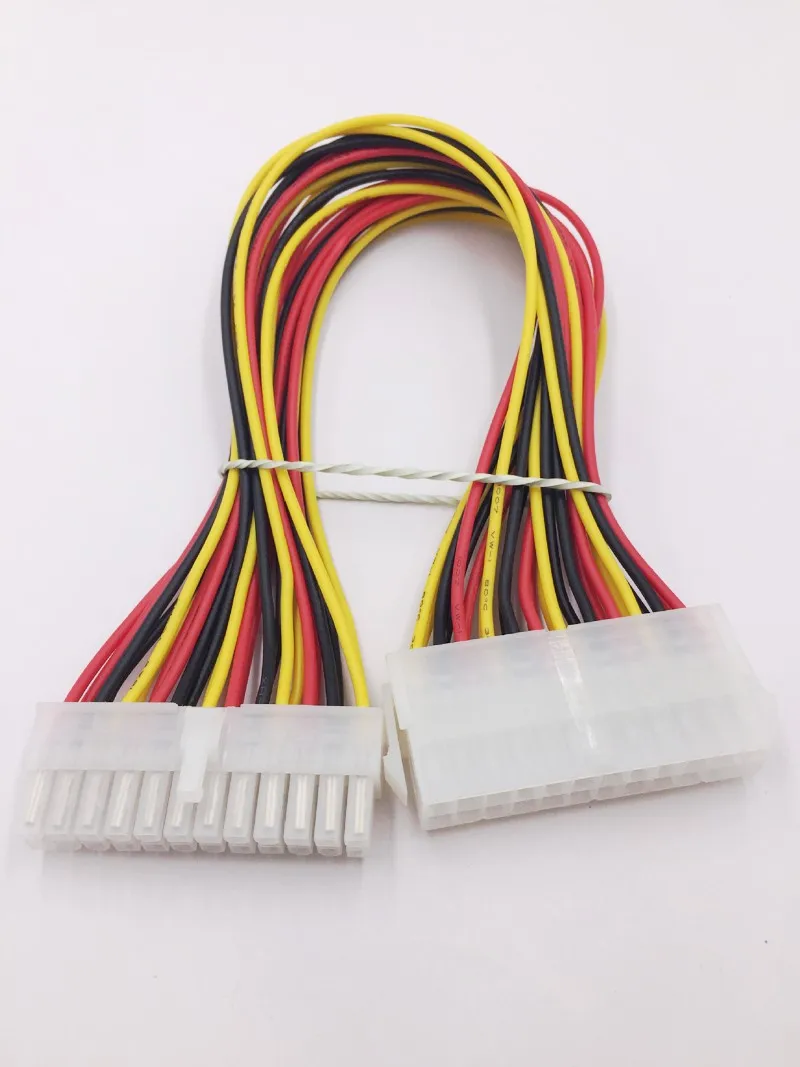 

30 см 24-контактный кабель питания 24-контактный на 24-контактный силовые кабели Адаптер материнской платы Удлинитель Удлиненная линия 18AWG для ПК Компьютер