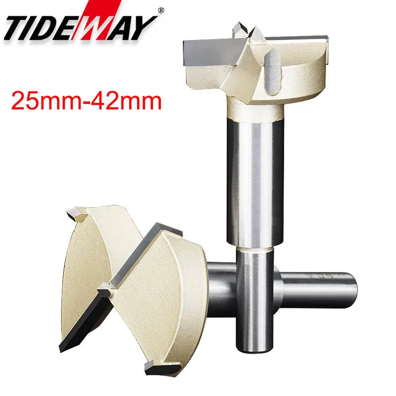 Tideway 1pcs 25mm-42mm Forstner tips Woodworking tools Set Wood Boring Drill Bits Self Centering Hole Saw Cutter