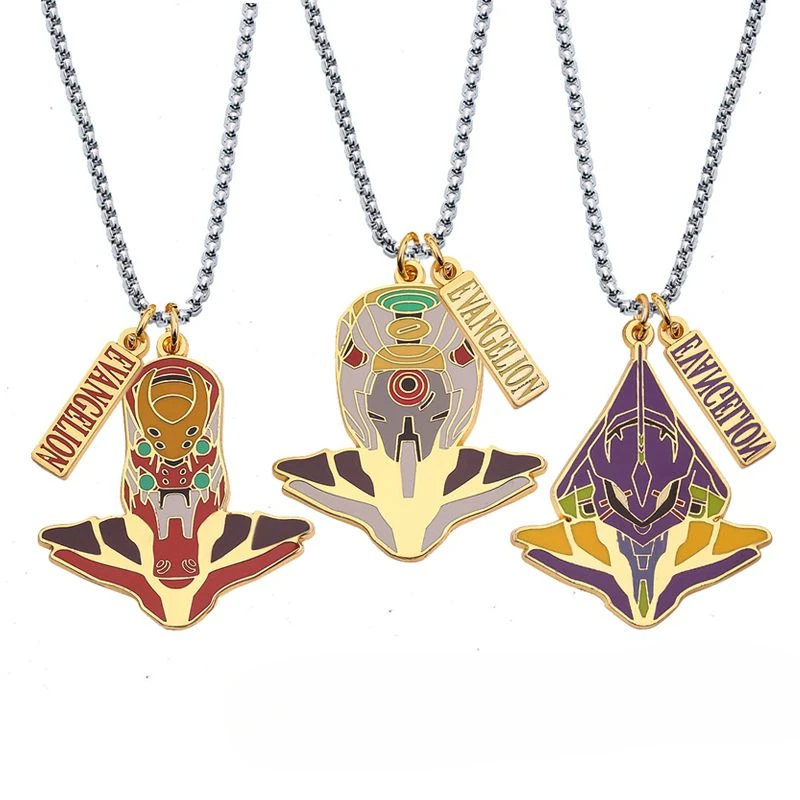 Neon Genesis Evangelion anime peripheral Unit Zero Unit 1 necklace creative personalized sweater chain pendant key chain pendant