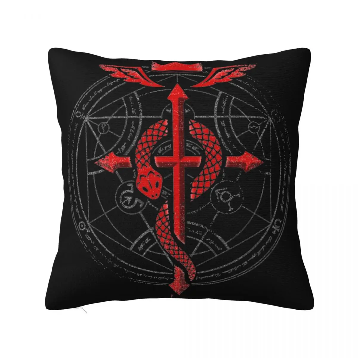 Fullmetal Alchemist Anime Pillowcase Printing Polyester Cushion Cover Decoration Flamel Logo Pillow Case Cover Seater Zippered