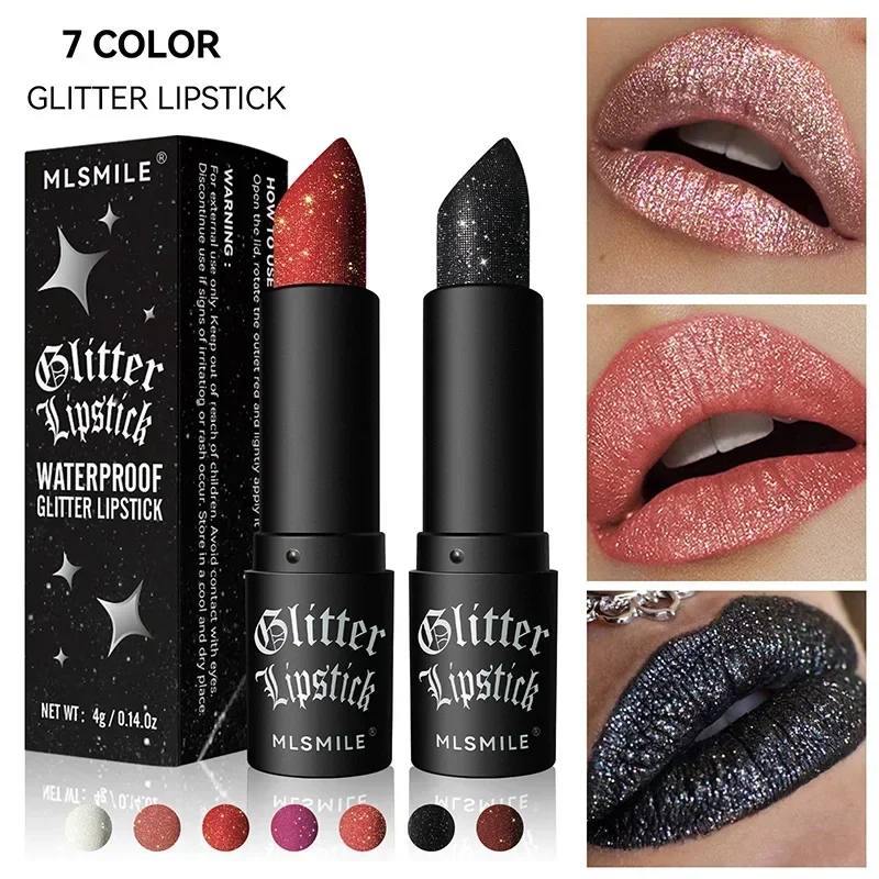 Diamond Glitter Lipstick Shiny Sexy Velvet Red Lip Tint Lipsticks Waterproof Lasting Non-stick Cup Pearlescent Makeup Cosmetics