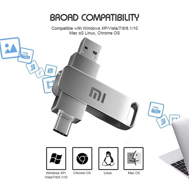 Xiaomi 16TB USB3.2 Flash Drive Type-C U Disk High-Speed Pen Drive U Flash Drive Portable SSD 8TB 4TB For Laptop Computer Car New