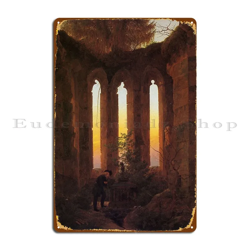 Ruins In Evening Caspar David Friedrich Metal Plaque Poster Cinema Customize Pub Living Room Wall Mural Tin Sign Poster