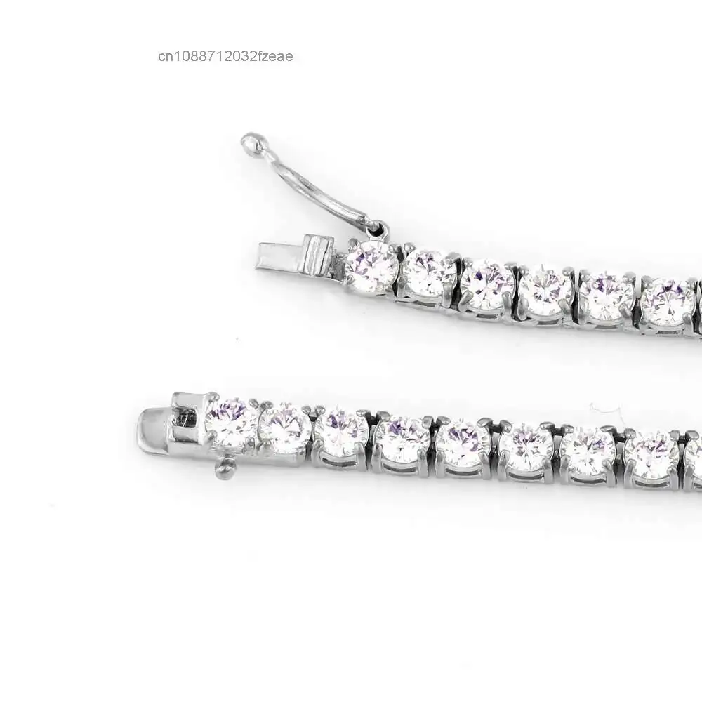 

Luxury 2024 High Quality 14k 10k Yellow Gold 925 Sterling Silver d Vvs Moissanite Chain Tennis Necklace for Women.
