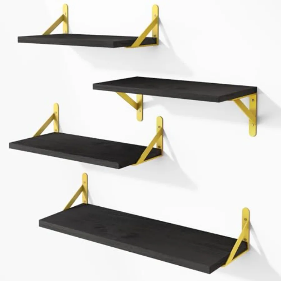 

Floating Shees for Wall, Different Sizes Wall Shees for Living Room, Bathroom, Bedroom, Kitchen, Home Decor Set of 4