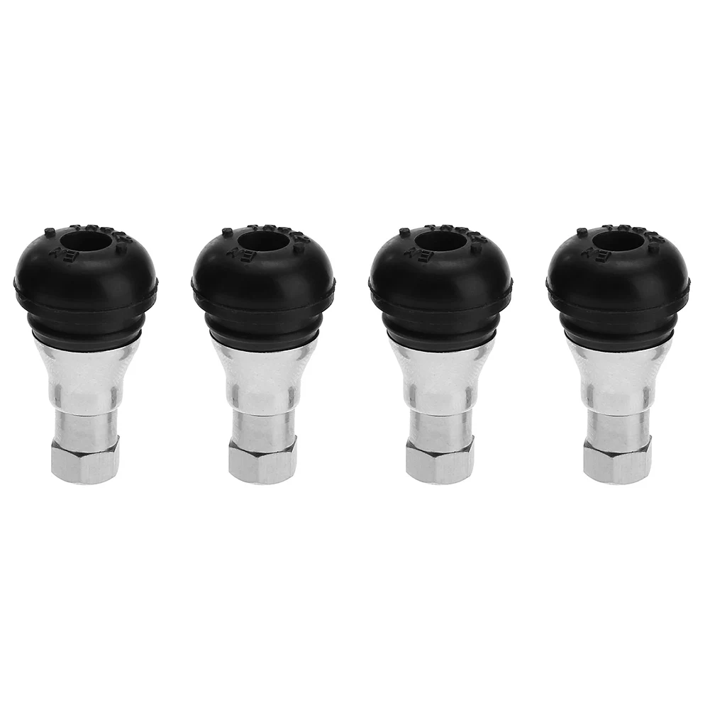 4pcs Car Chrome Rubber  Tubeless French Stem Kit Easy Installation Tyre Valve Stem Cap Snap for Standard 11mm Rim Hole